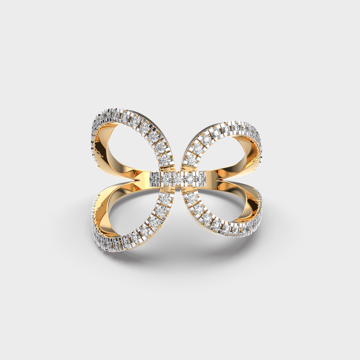 Modern Butterfly Diamond Ring