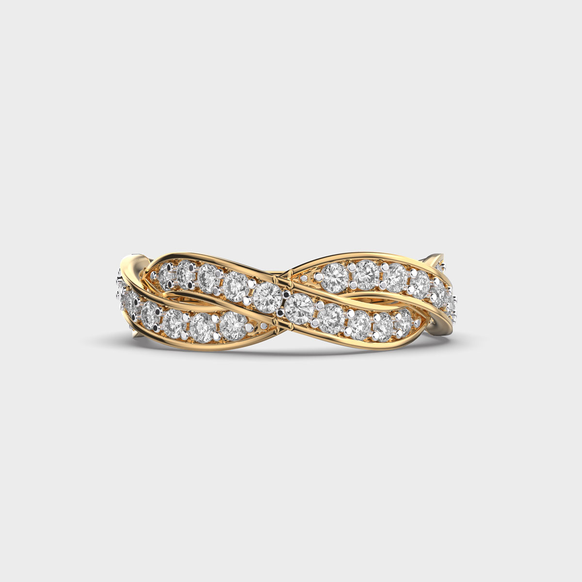 Peaceful Circle Swirl Diamond Ring