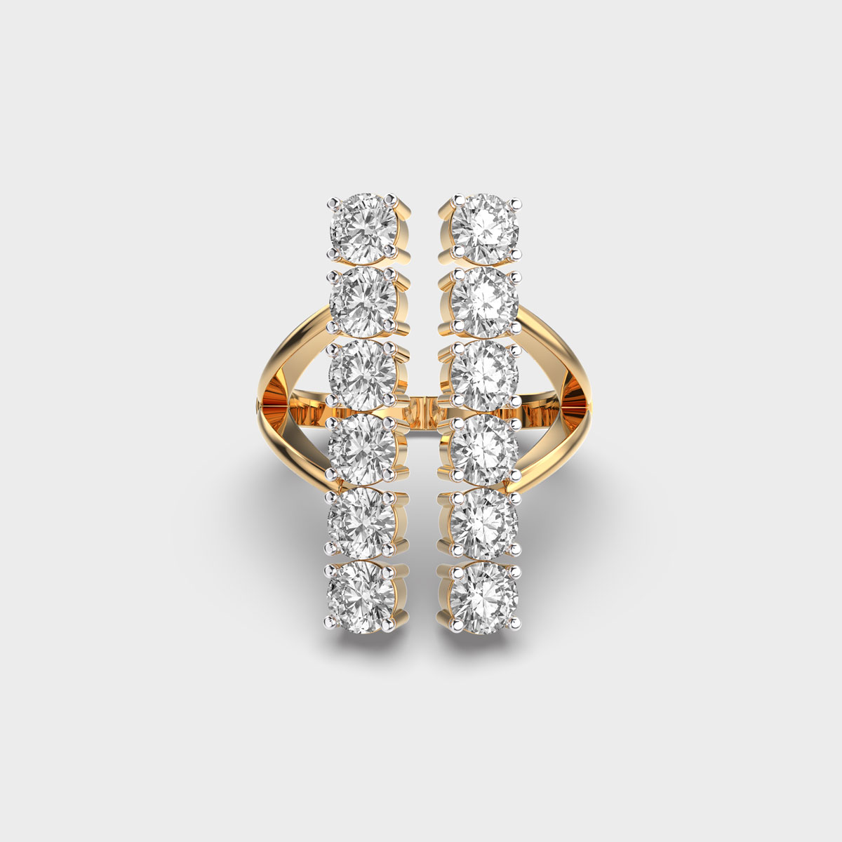 Linear Duo Diamond Ring