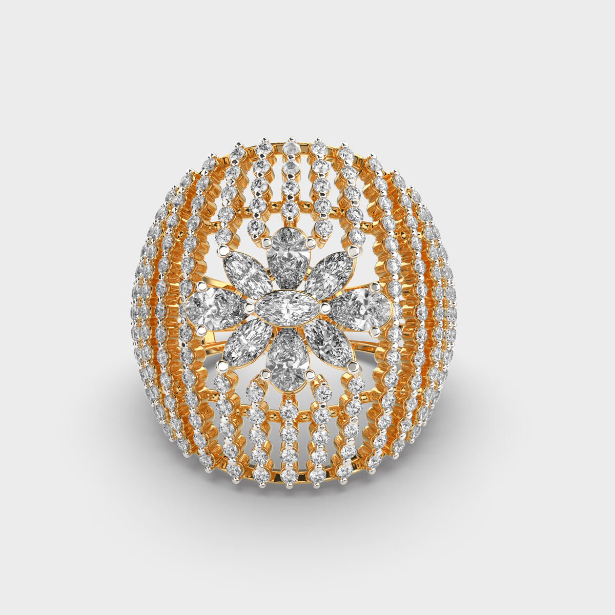 Glamourous Mesh Diamond Ring