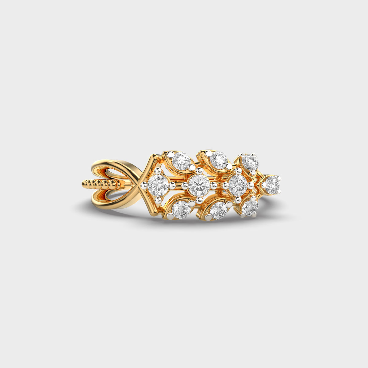 Looped Blossom Round Diamond Ring