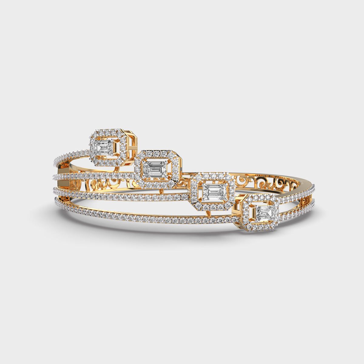 Flowing Harmony Step Diamond Bracelet