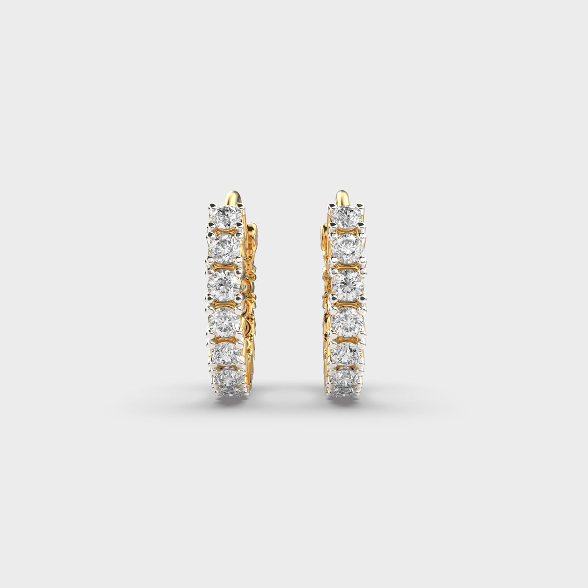 Shimmering Diamond Round Bali Earrings