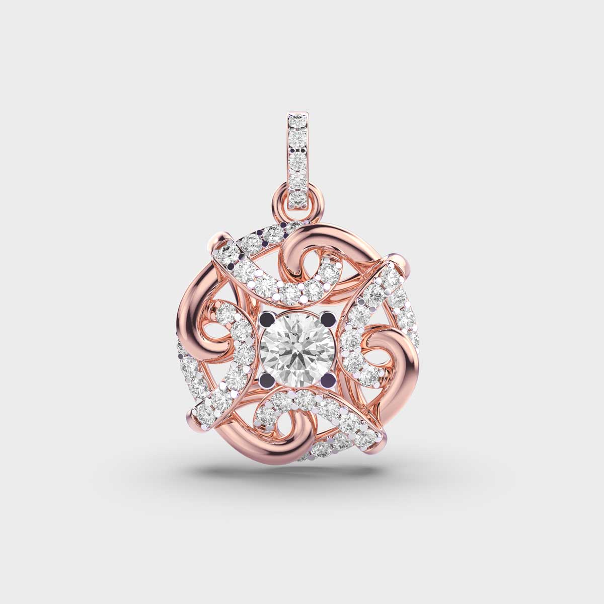 Twirling Tales Diamond Pendant (Without Chain)