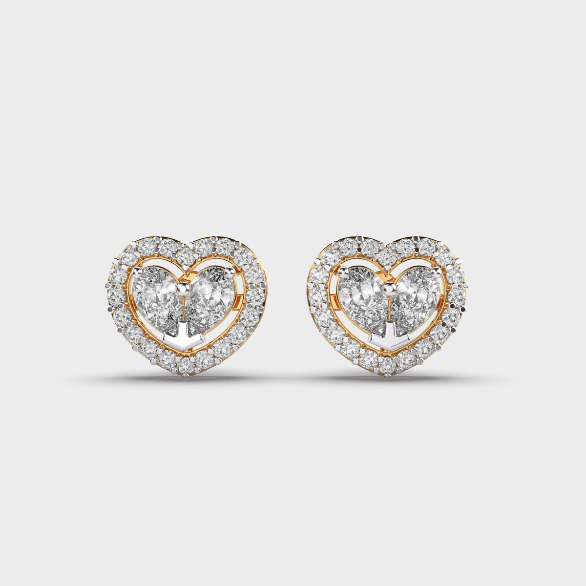 Lovable Hearts Diamond Ear Stud