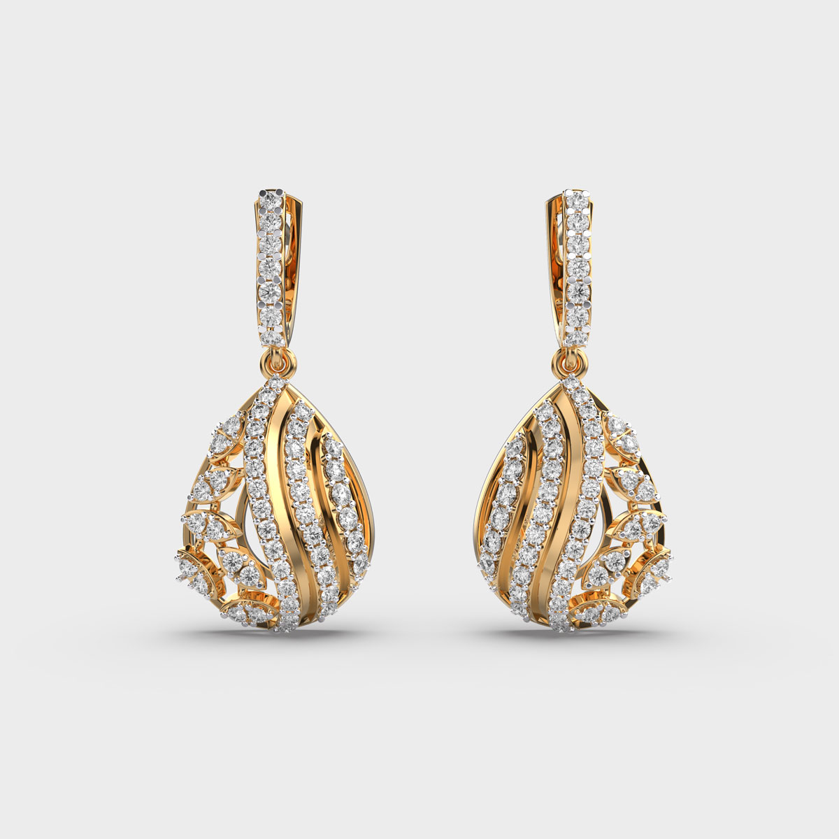 Adorned  Loop Drop Diamond Earrings