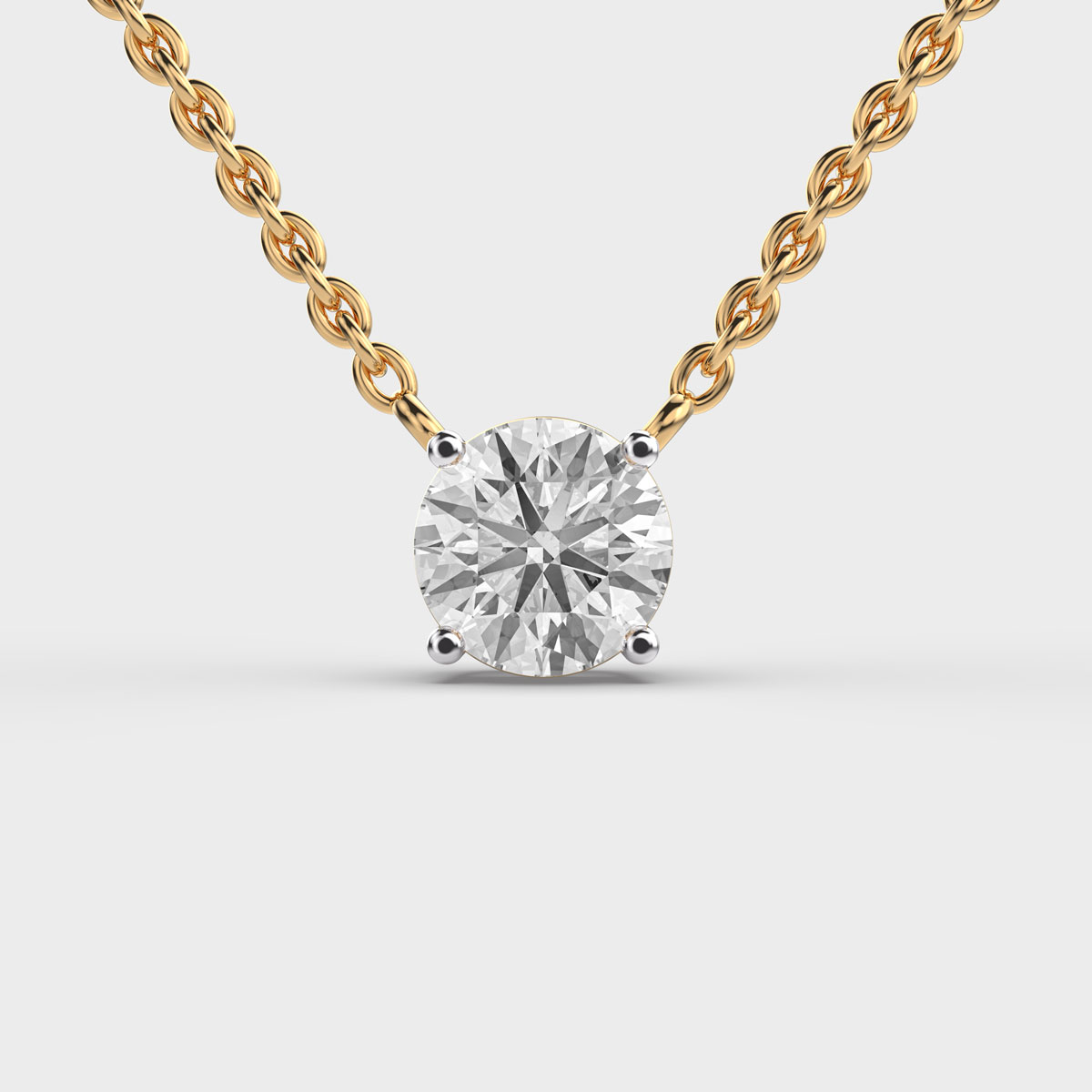 Vita Circa Round Diamond Solitaire Link Pendant (With Chain)