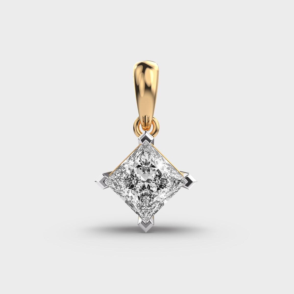 Princess Cut Diamond Callista Solitaire Pendant (Without Chain)
