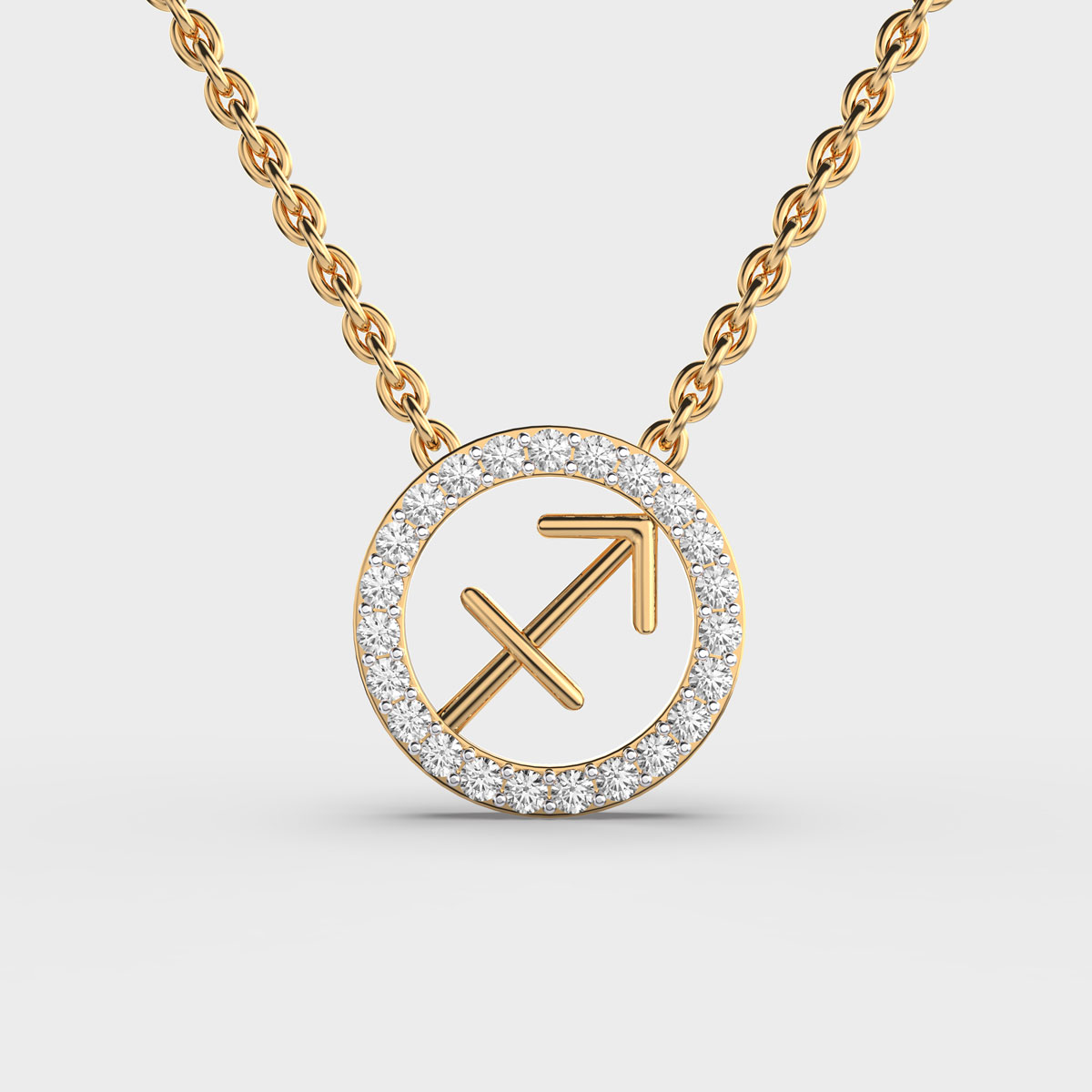 Sagittarius Zodiac Diamond Pendant (With Chain)