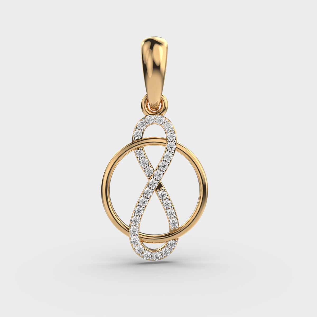 Infinity in an Orb Diamond Pendant (Without Chain)