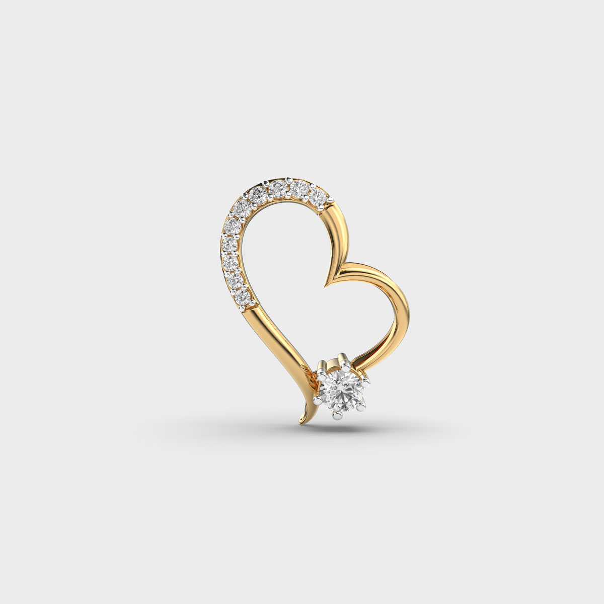 Tudor Heart Diamond Pendant (Without Chain)