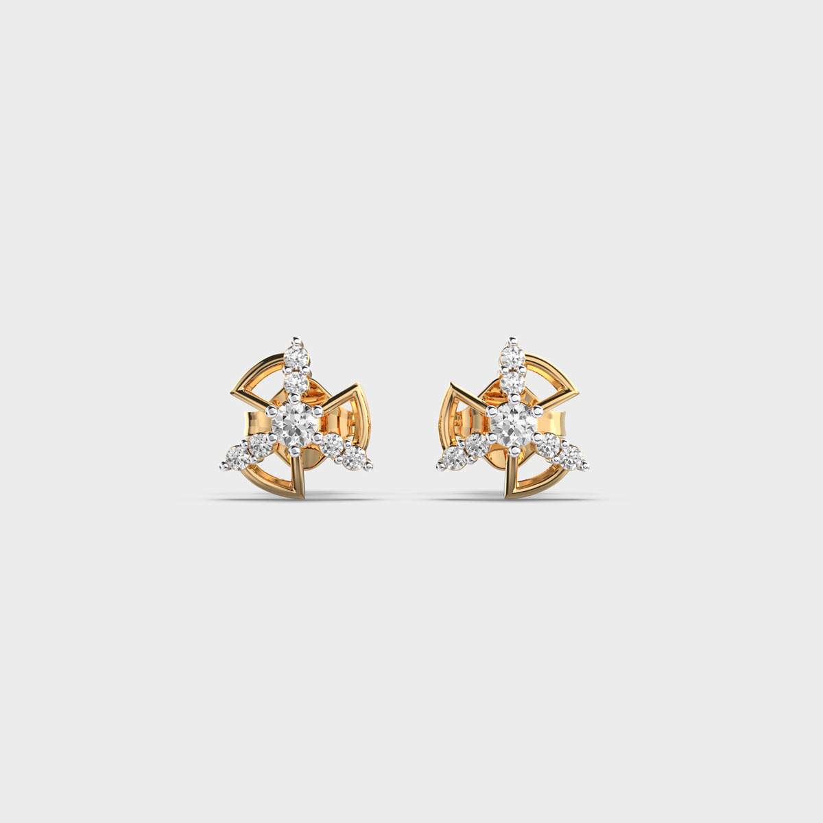 Intricate Lace Diamond Ear Studs