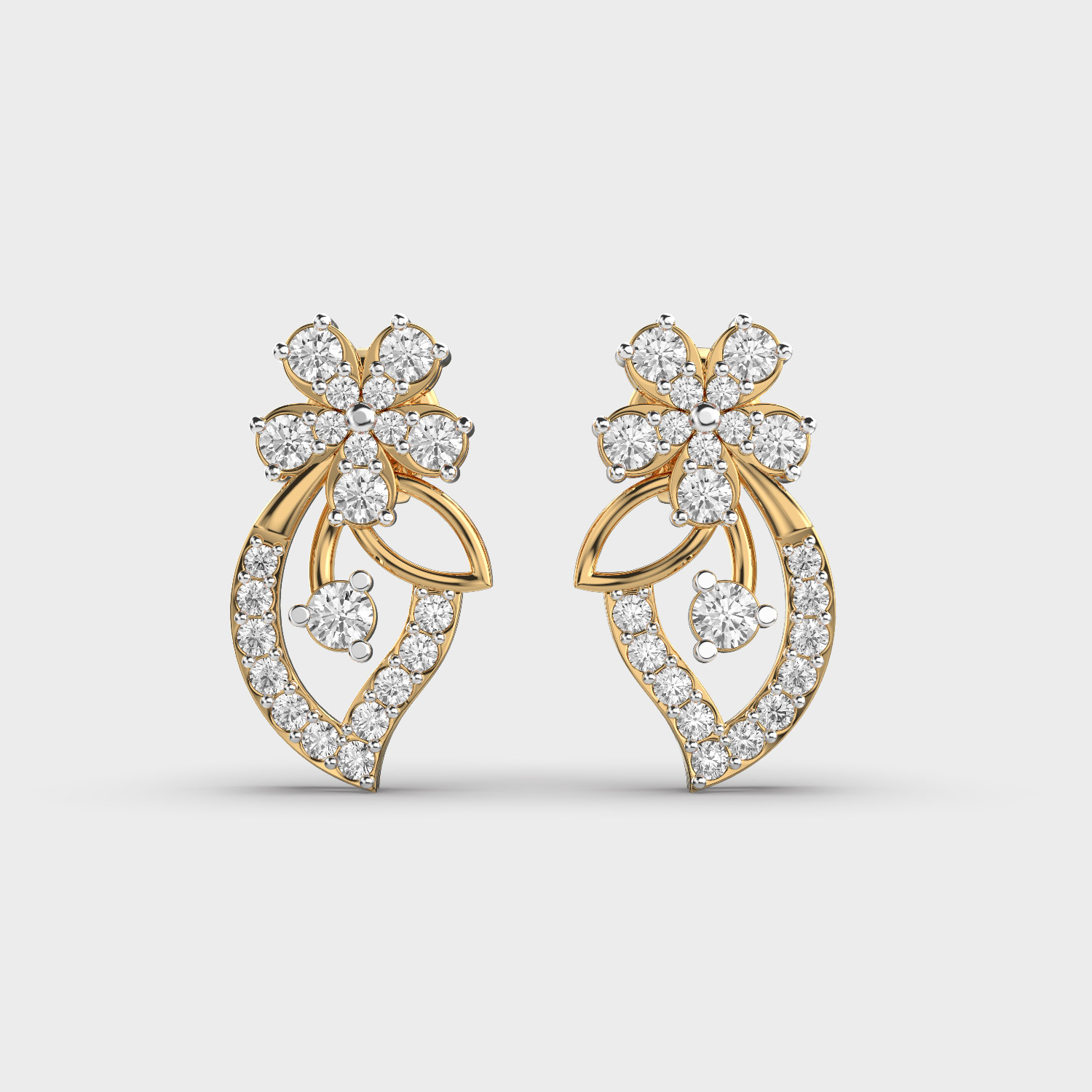Floral Wrap Around Diamond Studs