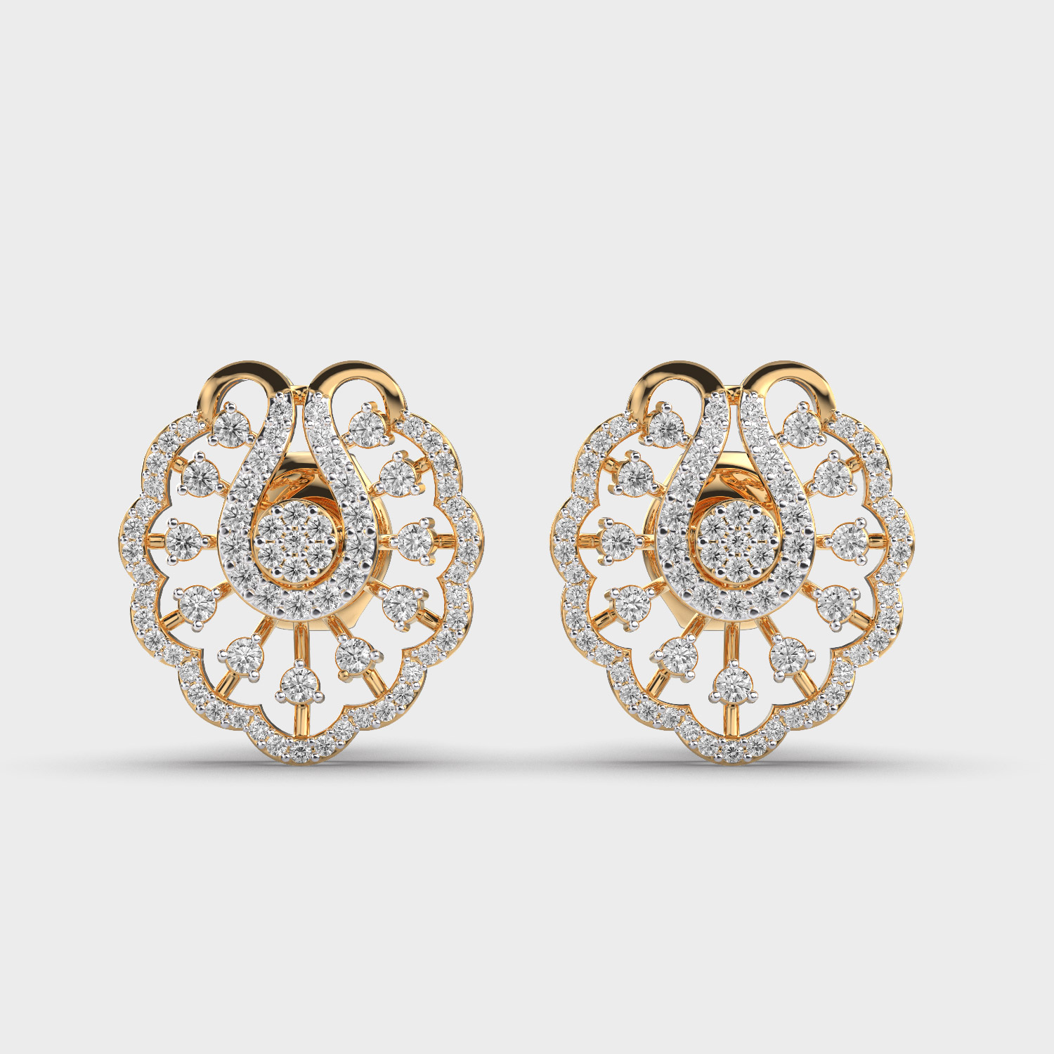 Holy Empress Checkered Diamond Earrings