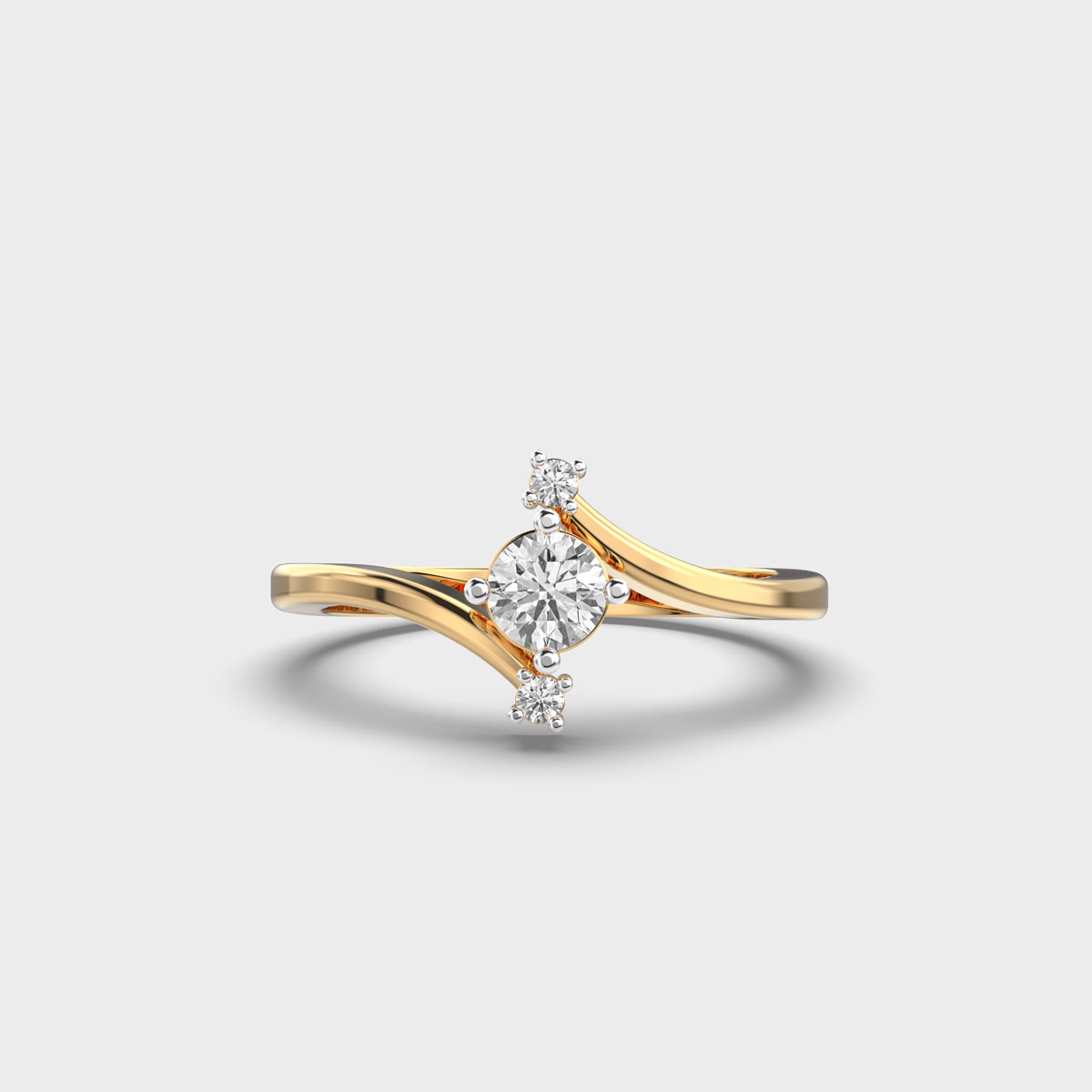 Light Golden Horizon Diamond Ring