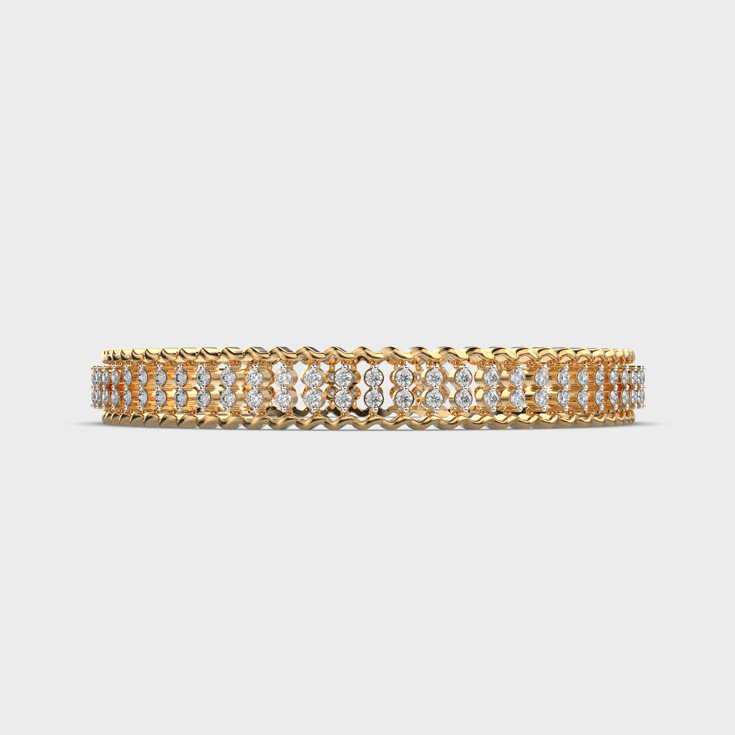 Glorious Wrist Stepped Diamond Bangle