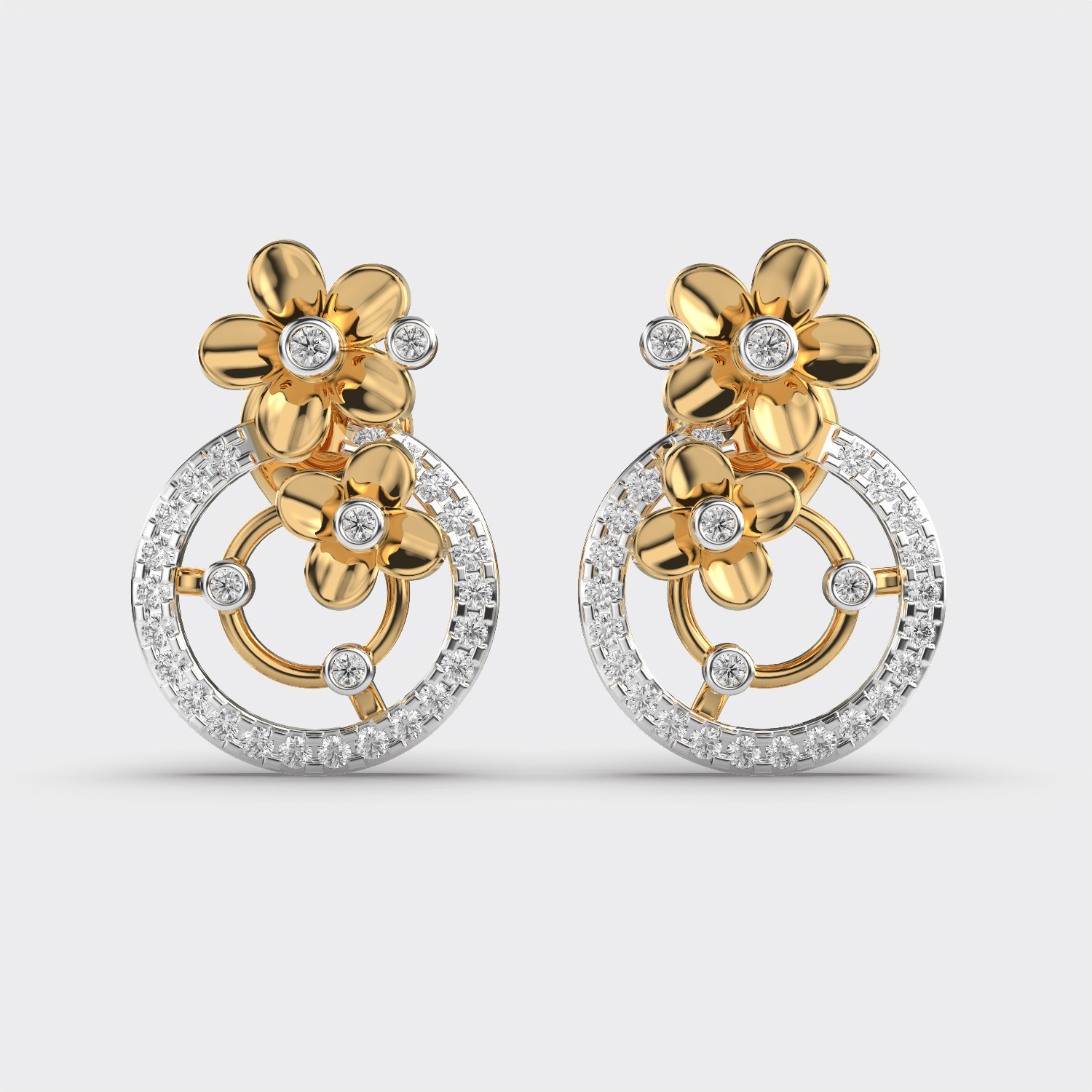 Flora Bloom Diamond Encrusted Earrings