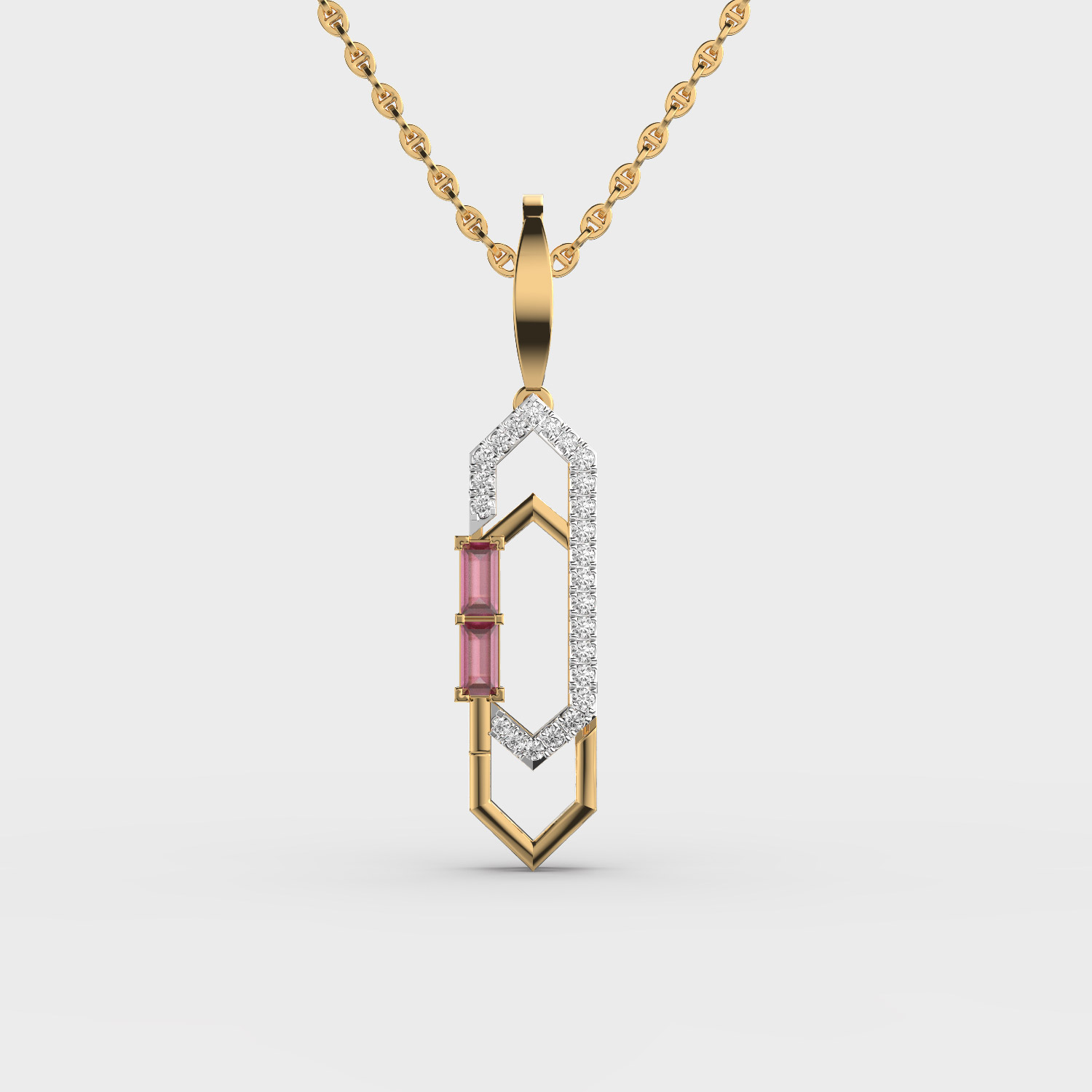 Symmetra Diamond Encrusted Pendant (Without Chain)