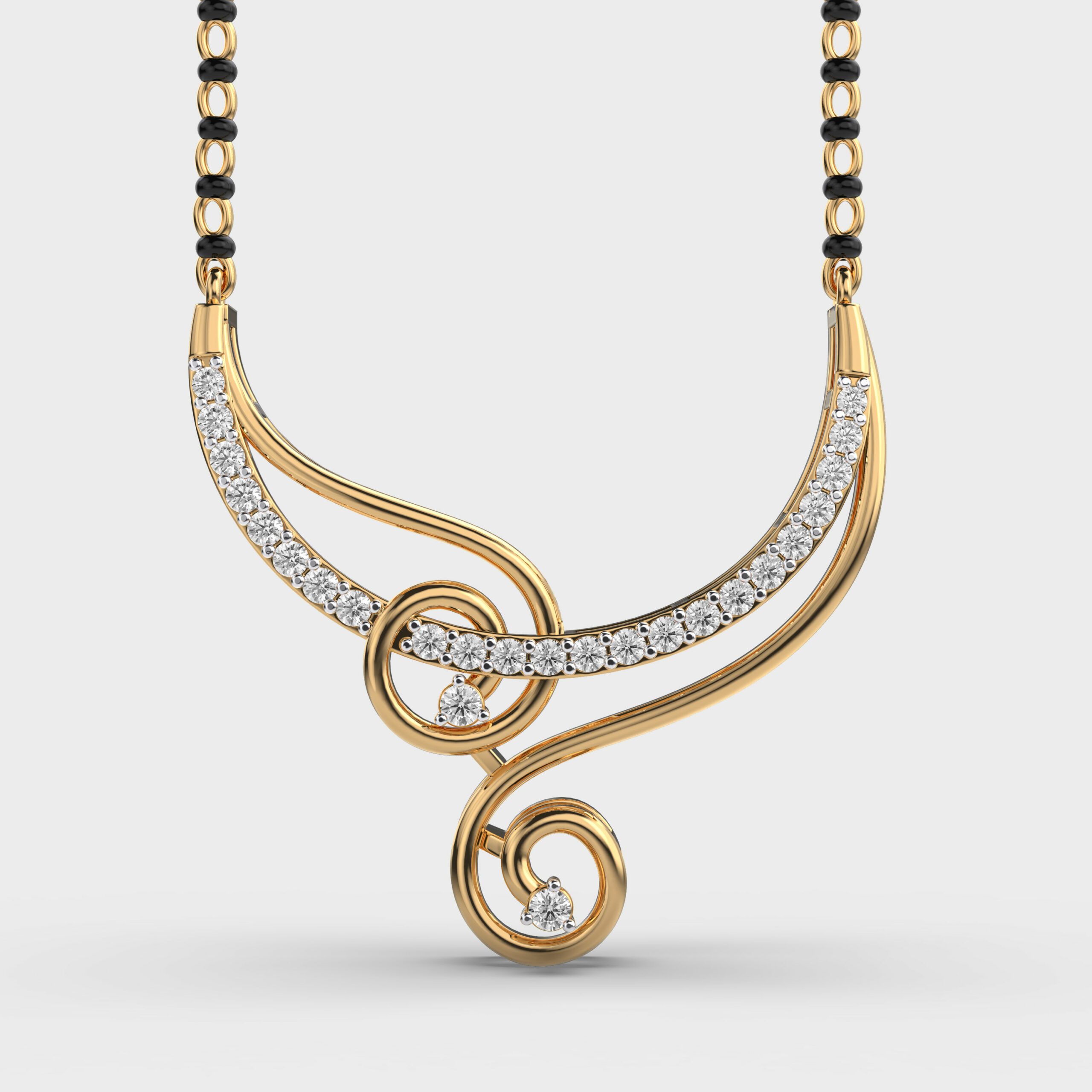 Auraline Spiral Mangalsutra Pendant (With Chain)