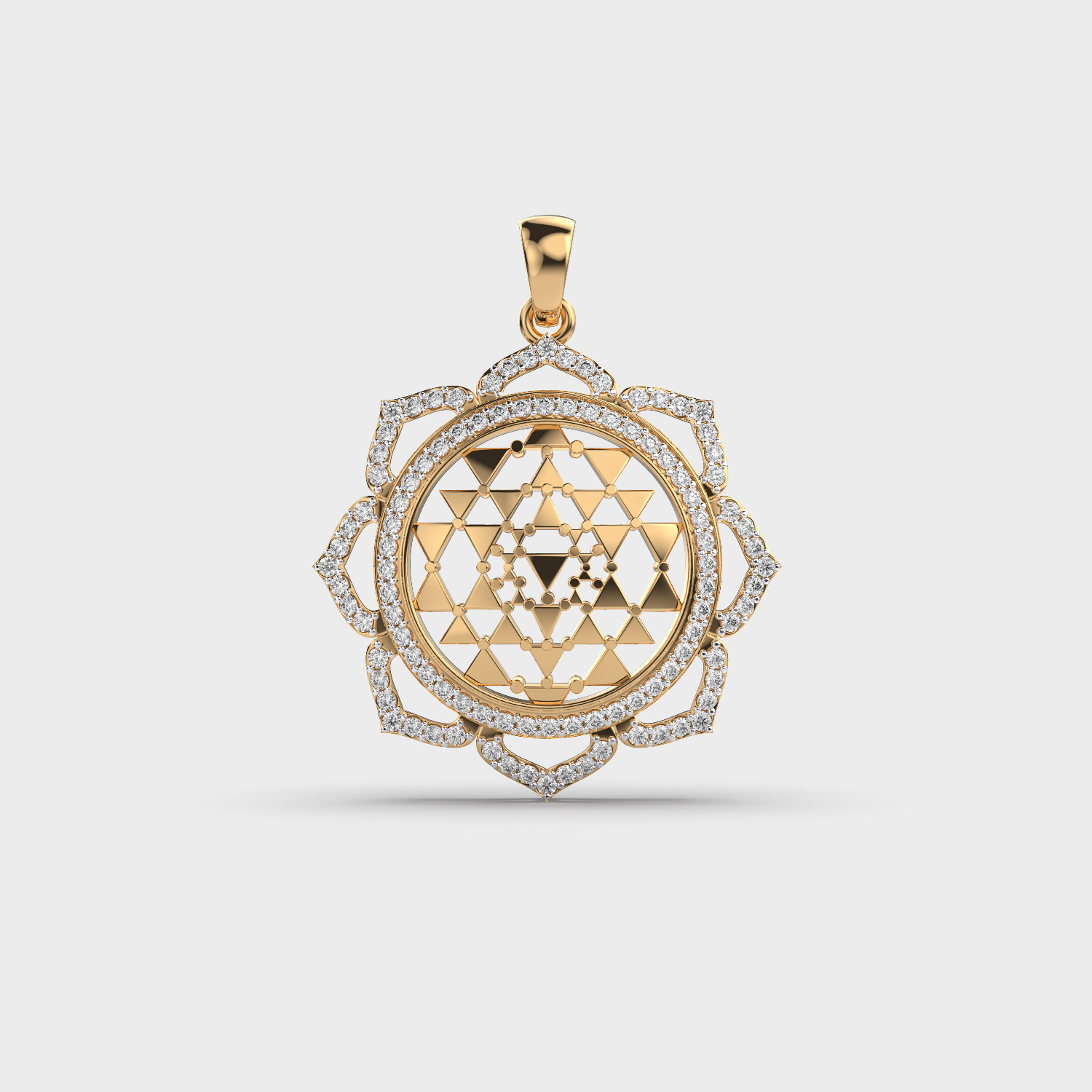 Sri Yantram Diamond Pendant (Without Chain)