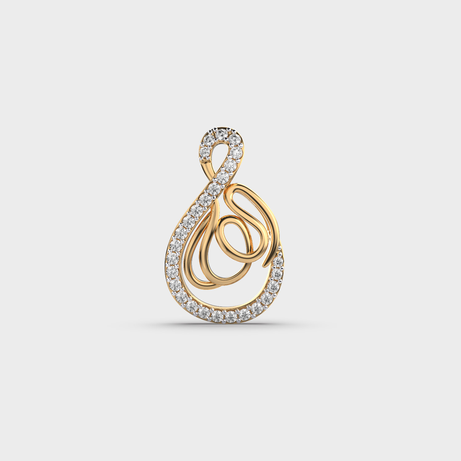 Elegant Pretty Diamond Loop Pendant (Without Chain)