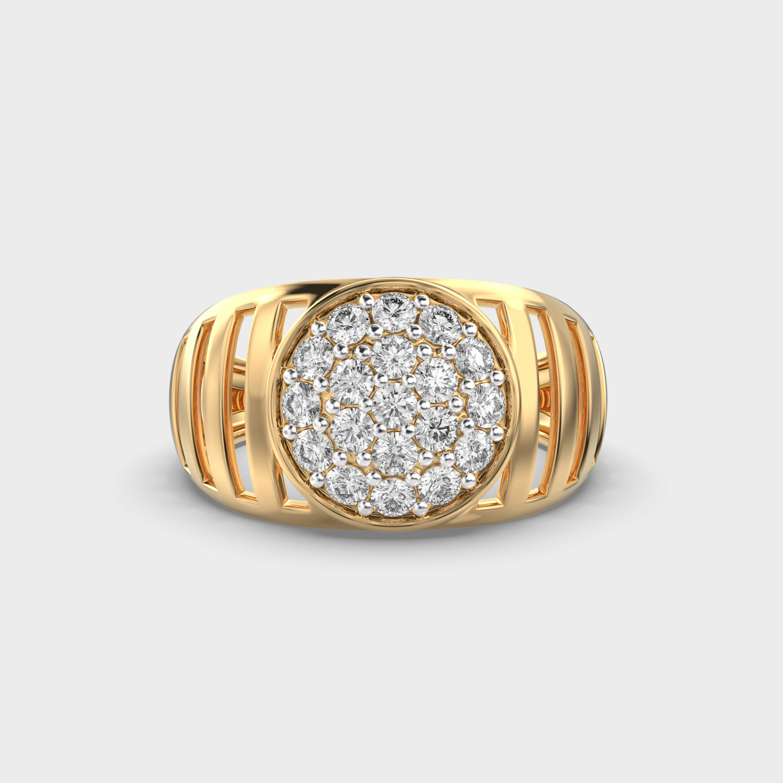 Pulse Arc Crest Diamond Ring For Men