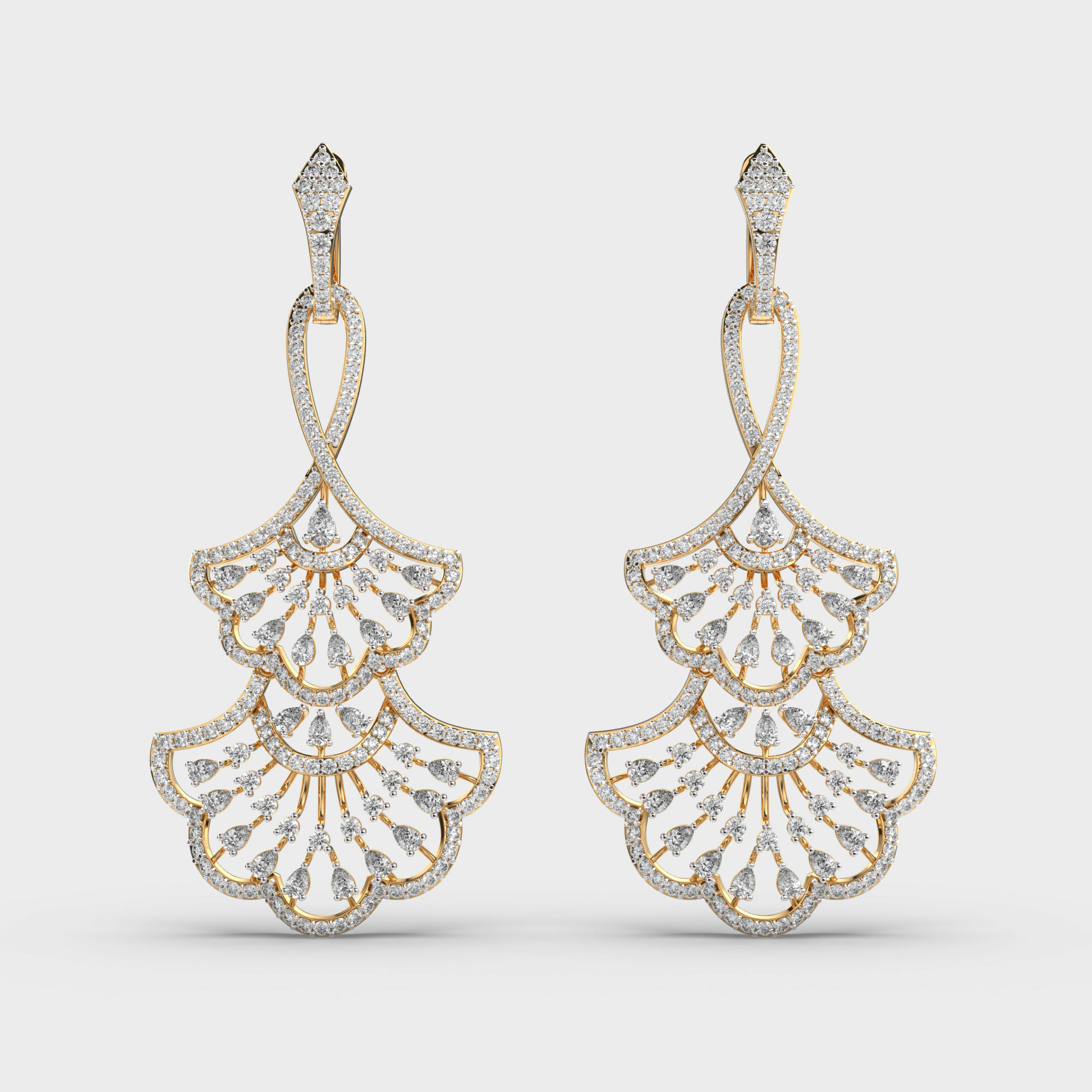 Larissa Pear and Marquise Cut Diamond Earrings