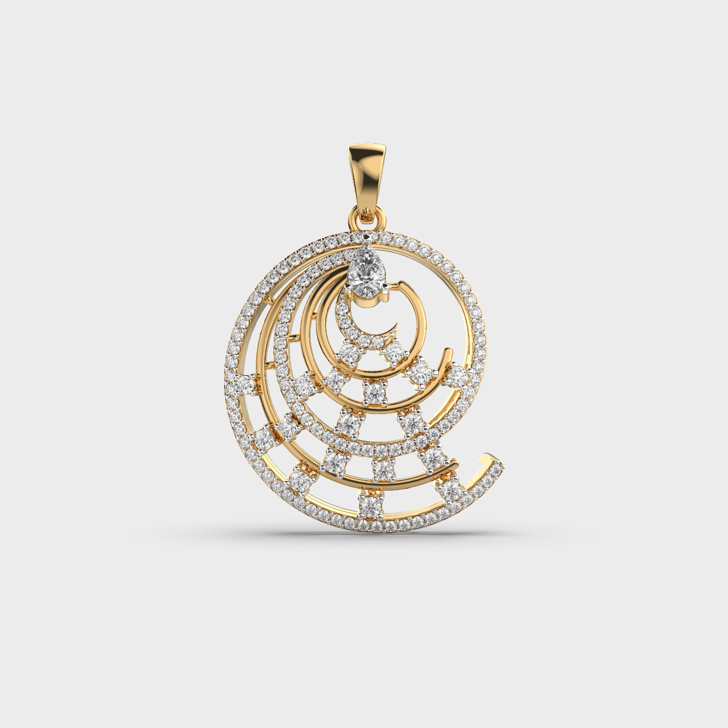 Spiralight Diamond Encrusted Pendant (Without Chain)