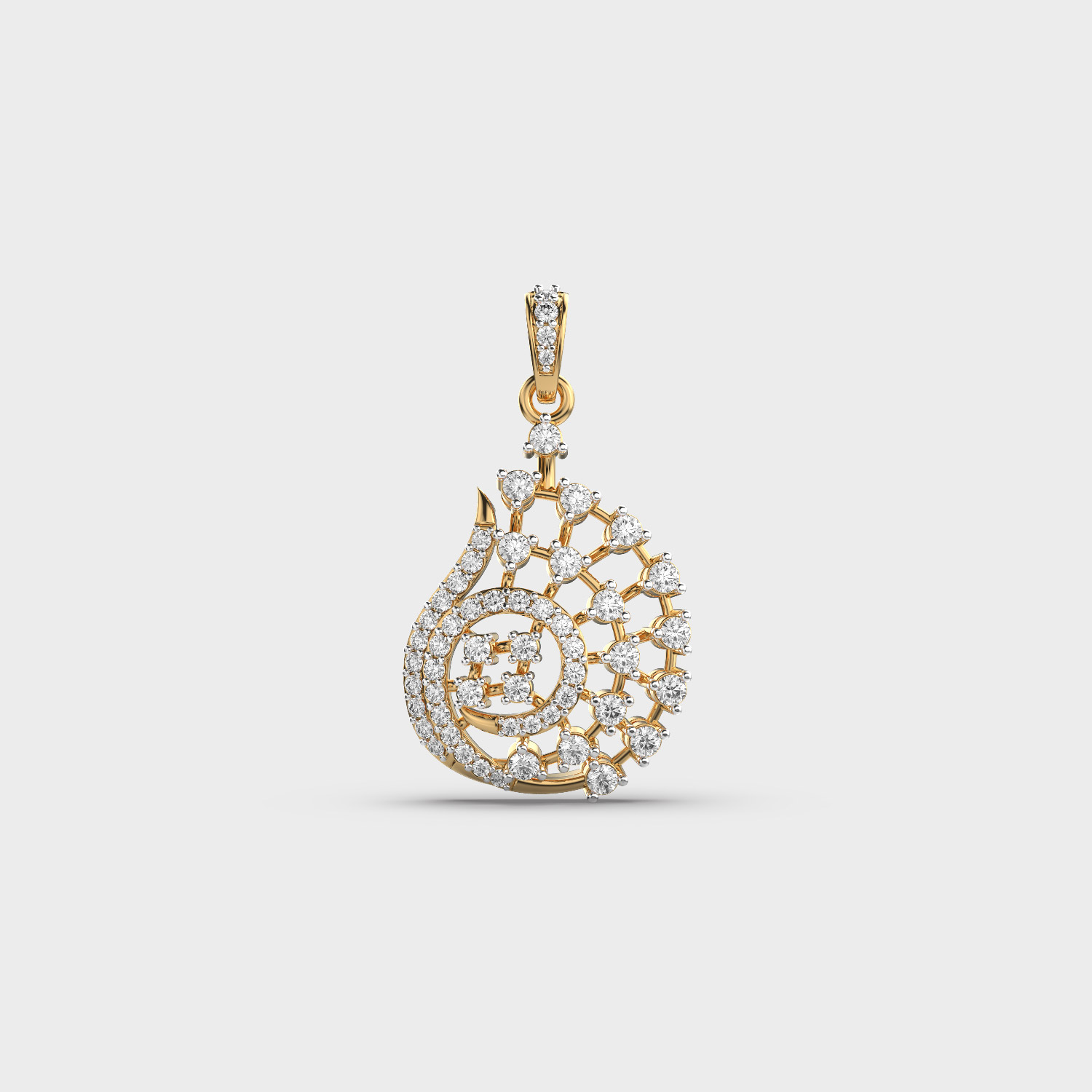 Twiluna Swirl Diamond Pendant (Without Chain)