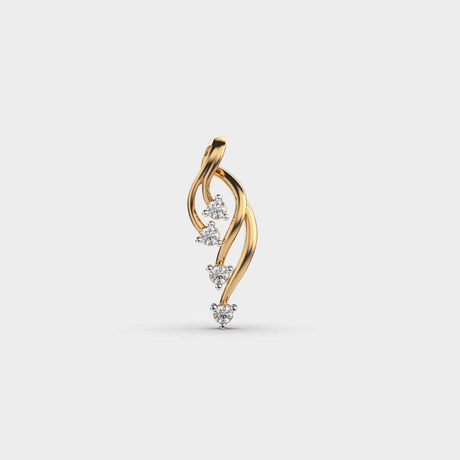 Twist Four Diamond Pendant (Without Chain)
