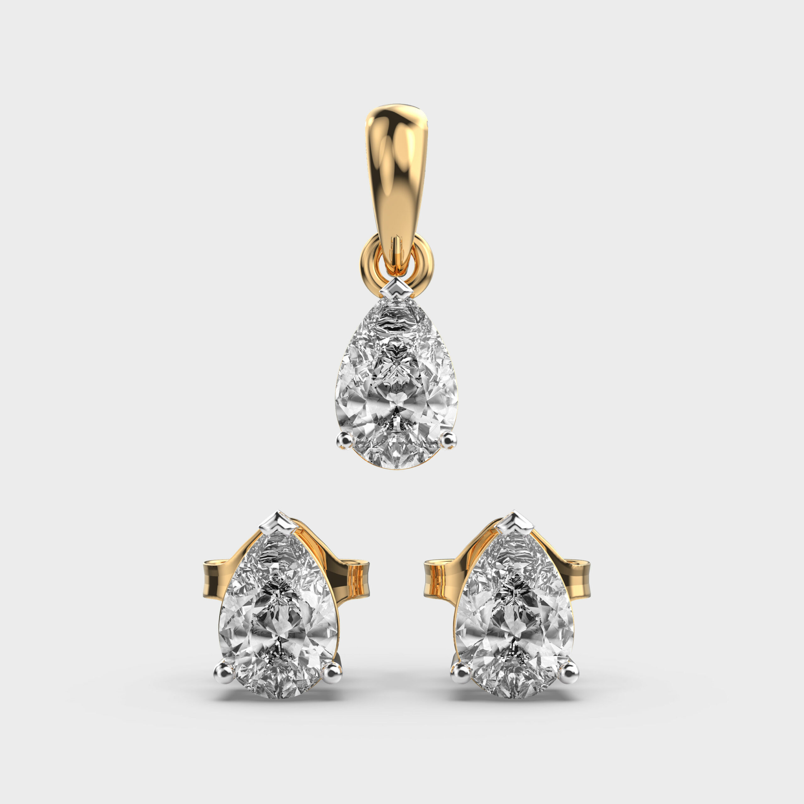 Pear Shaped Pendant Set