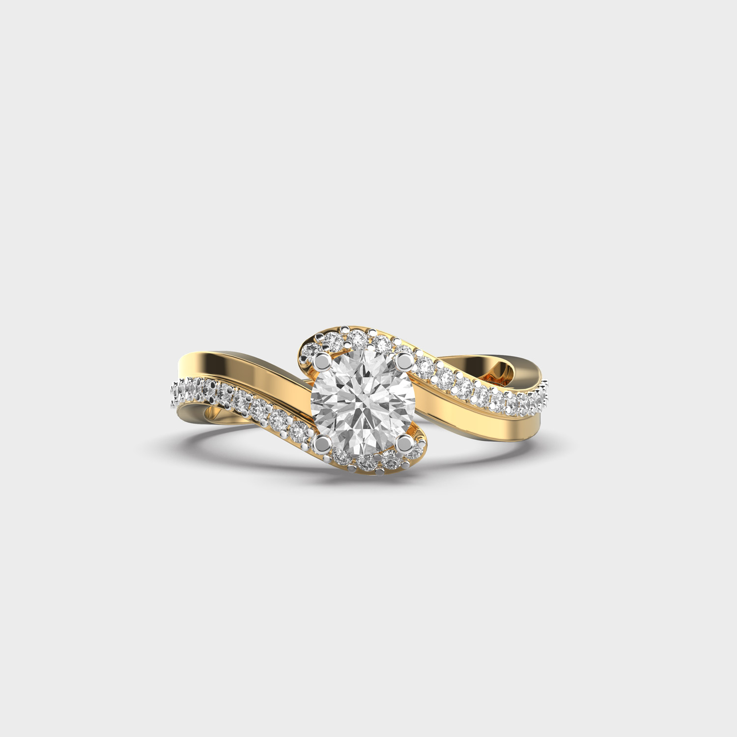 Fancy Elegant Wave Diamond Ring