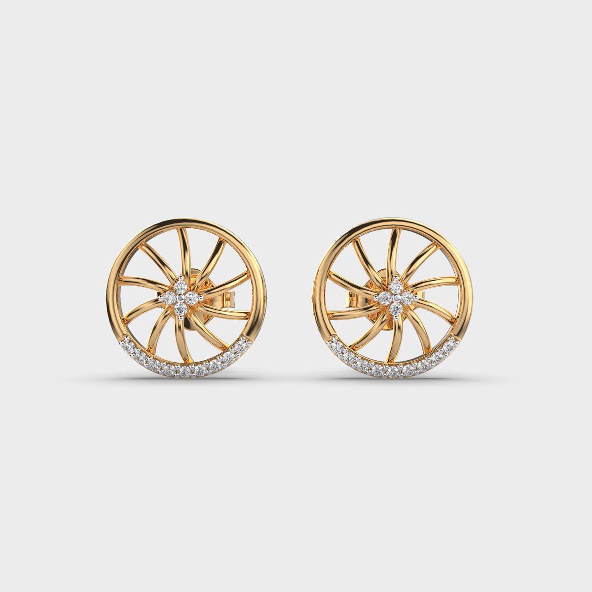 Ferris Wheel Diamond Ear Studs