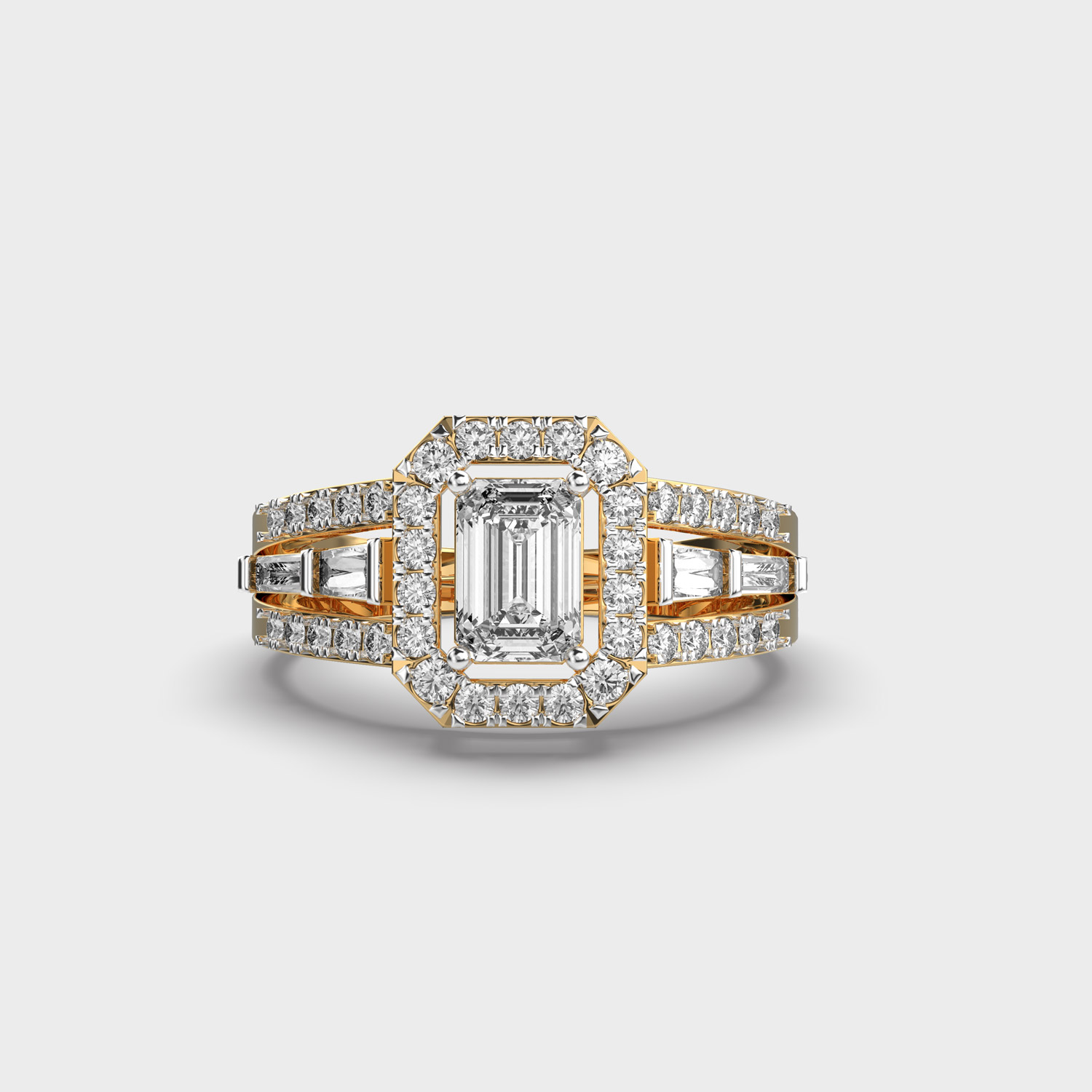 Unisex Triband Gem Diamond Ring