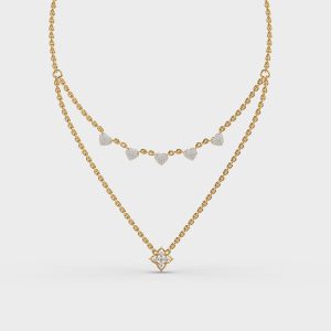 Heart Duo Layer Diamond Necklace