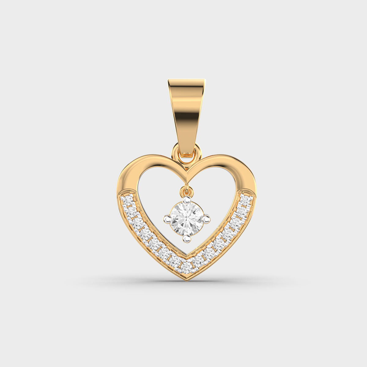 You In My Heart Round Diamond Pendant (Without Chain)