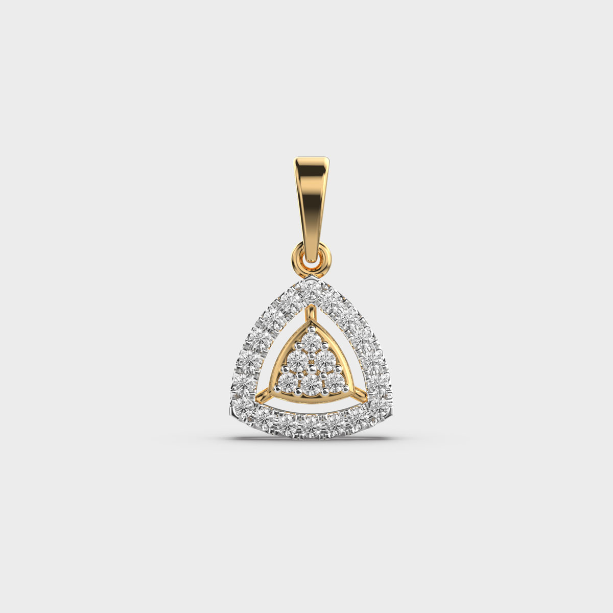 Elegant Triangle Diamond Pendant (Without Chain)