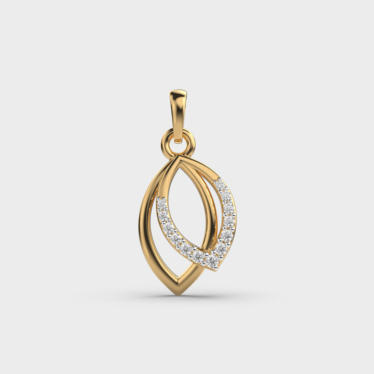 Elegant Marquise Round Diamond Pendant (Without Chain)