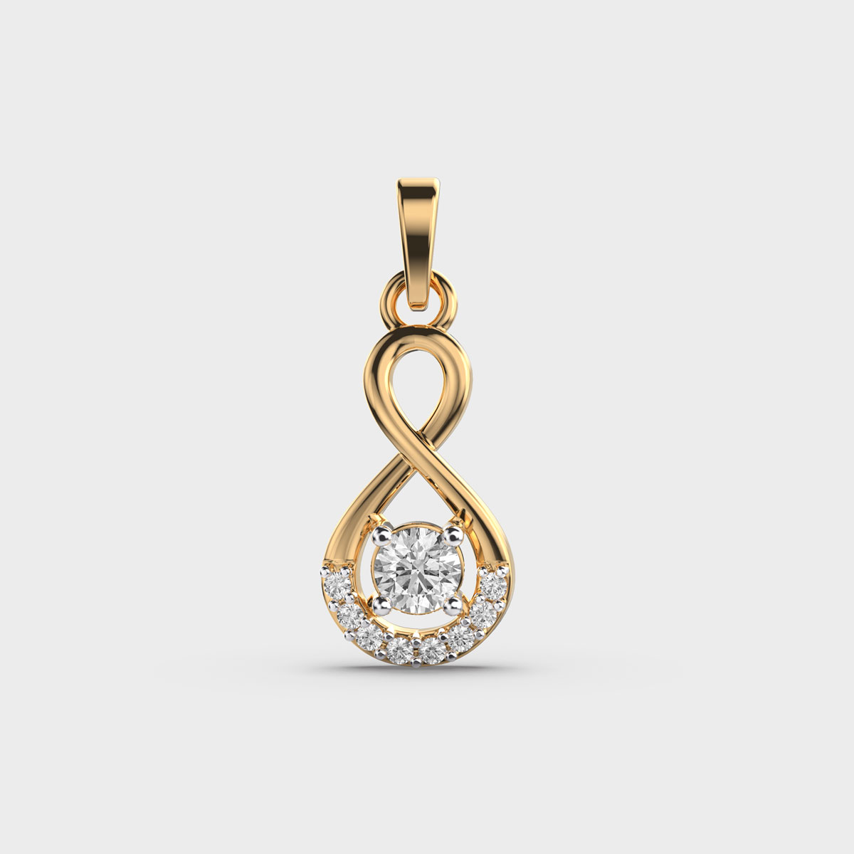 Radiant Infinity Diamond Pendant (Without Chain)