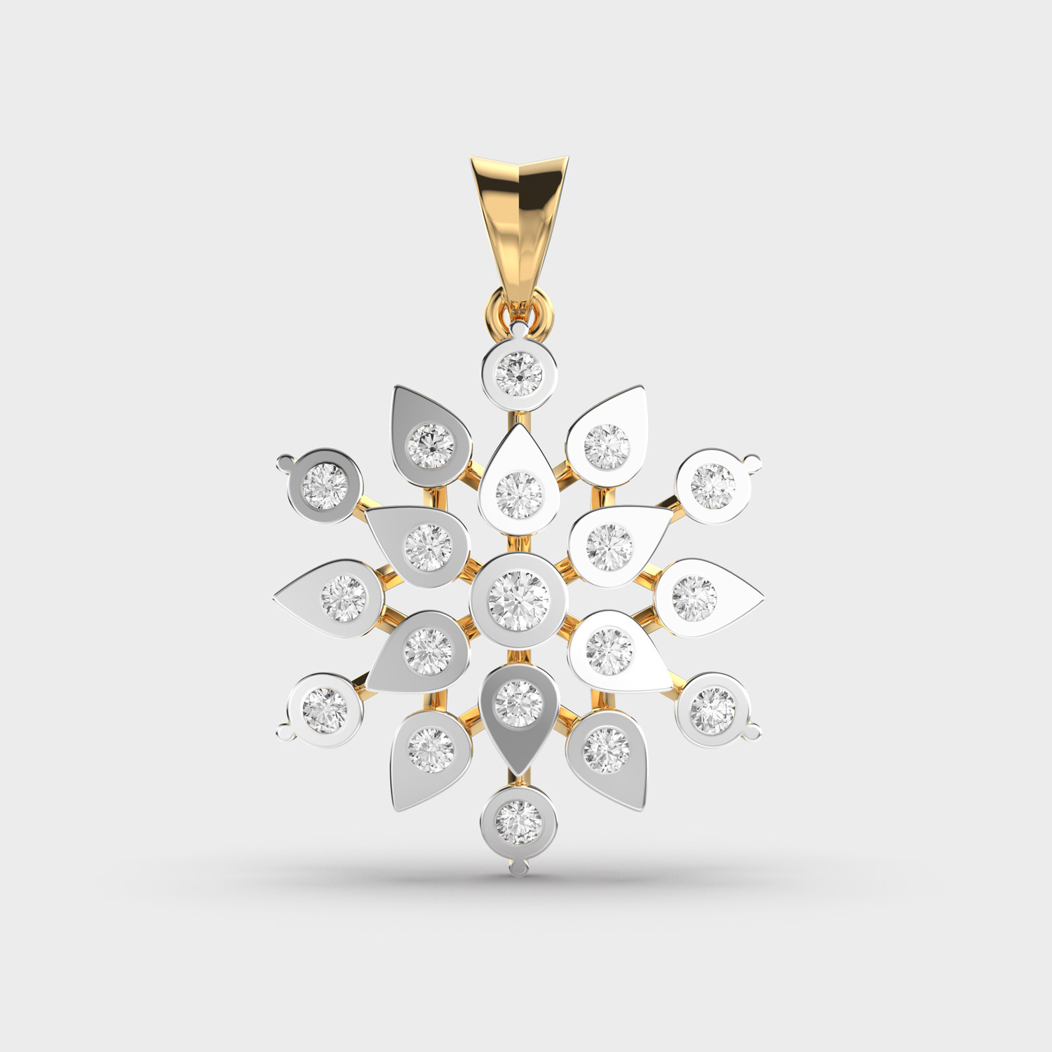 Glimmering Snowflake Diamond Pendant (Without Chain)