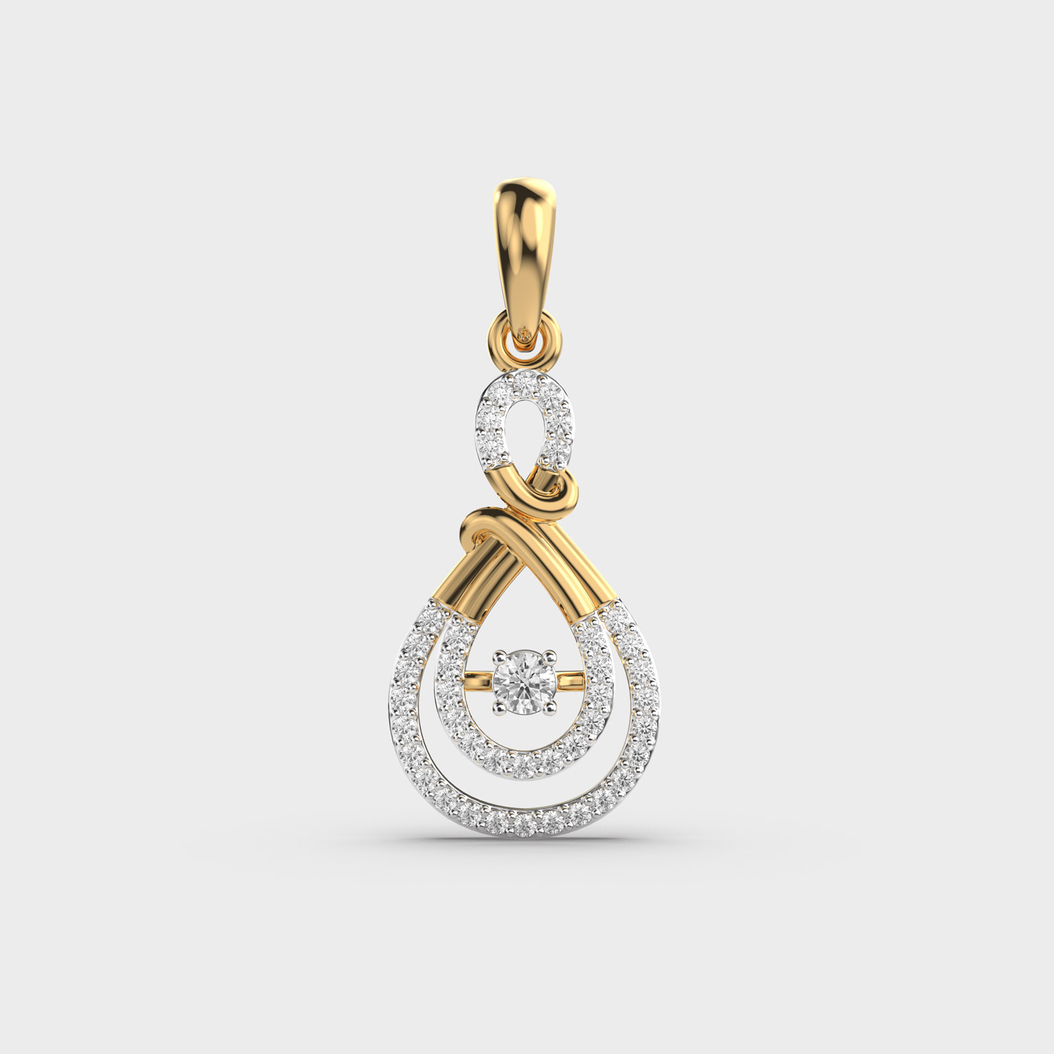 Embergold Twisted Swirl Diamond Pendant (Without Chain)