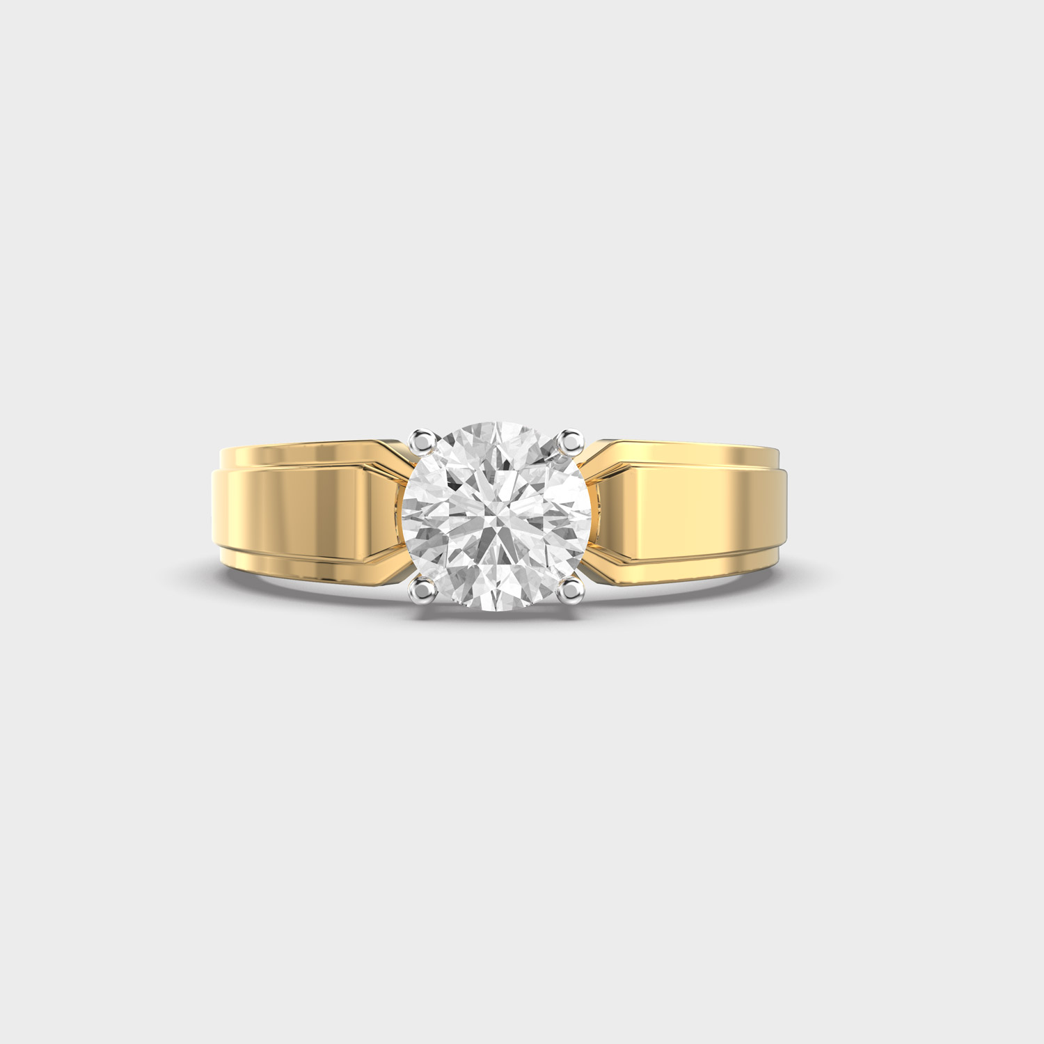 Wide Round Diamond Band For Men