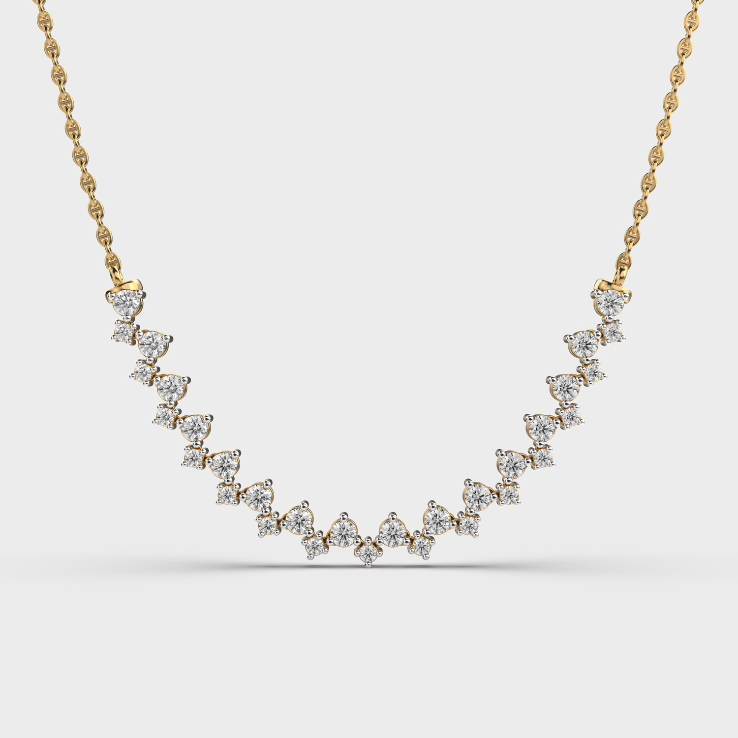 Charming Mallika Round Diamond Necklace