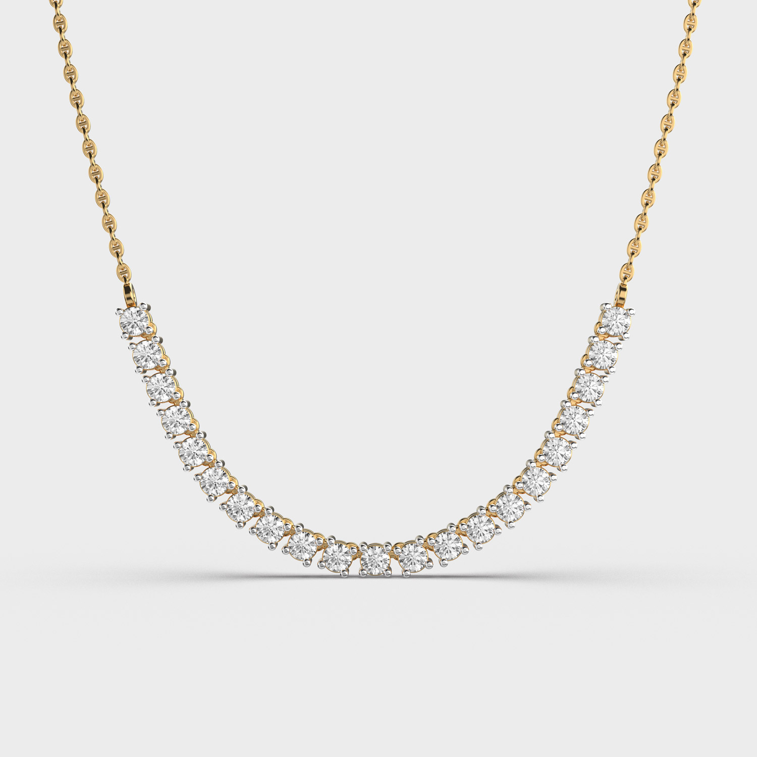 Subtle Poise Round Diamond Necklace