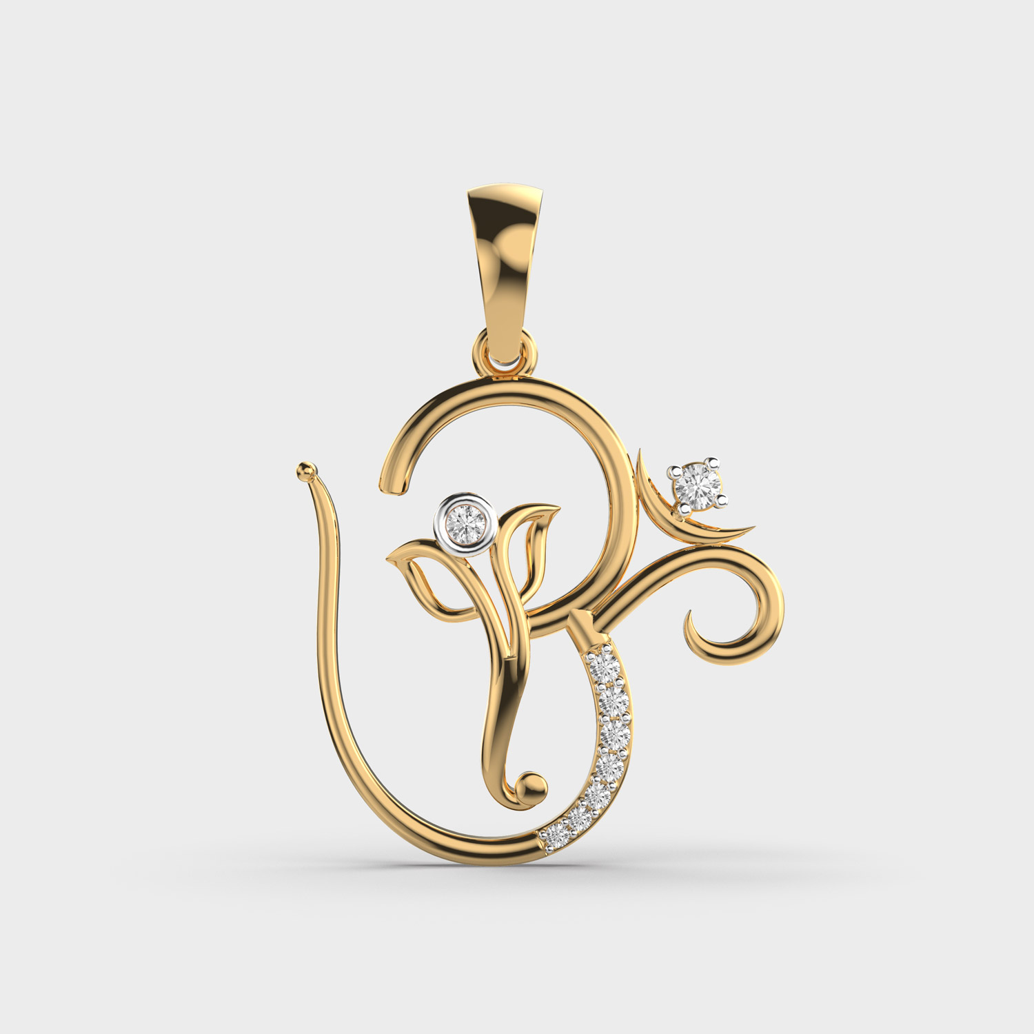 Ganesha OM Diamond Pendant (Without Chain)