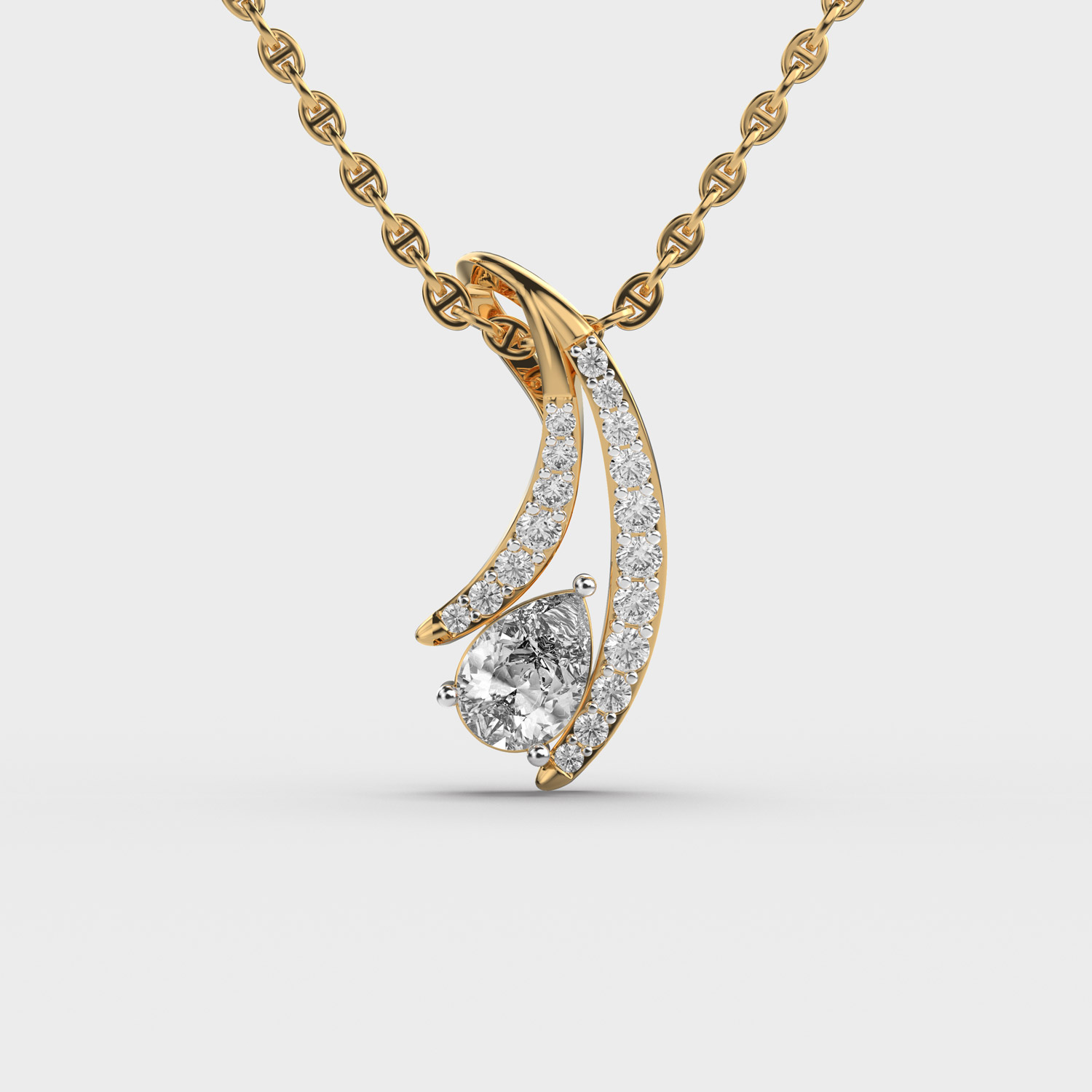Sundrop Whisper Oval Diamond Pendant (Without Chain)