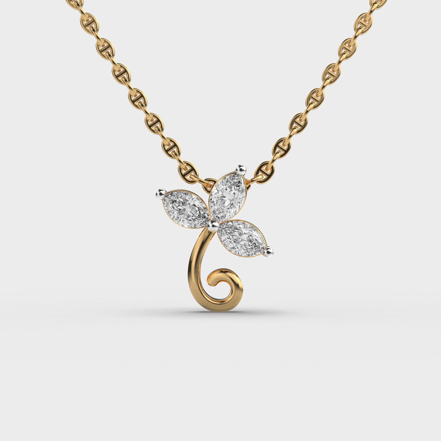 Lafayette Diamond Encrusted Pendant (With Chain)