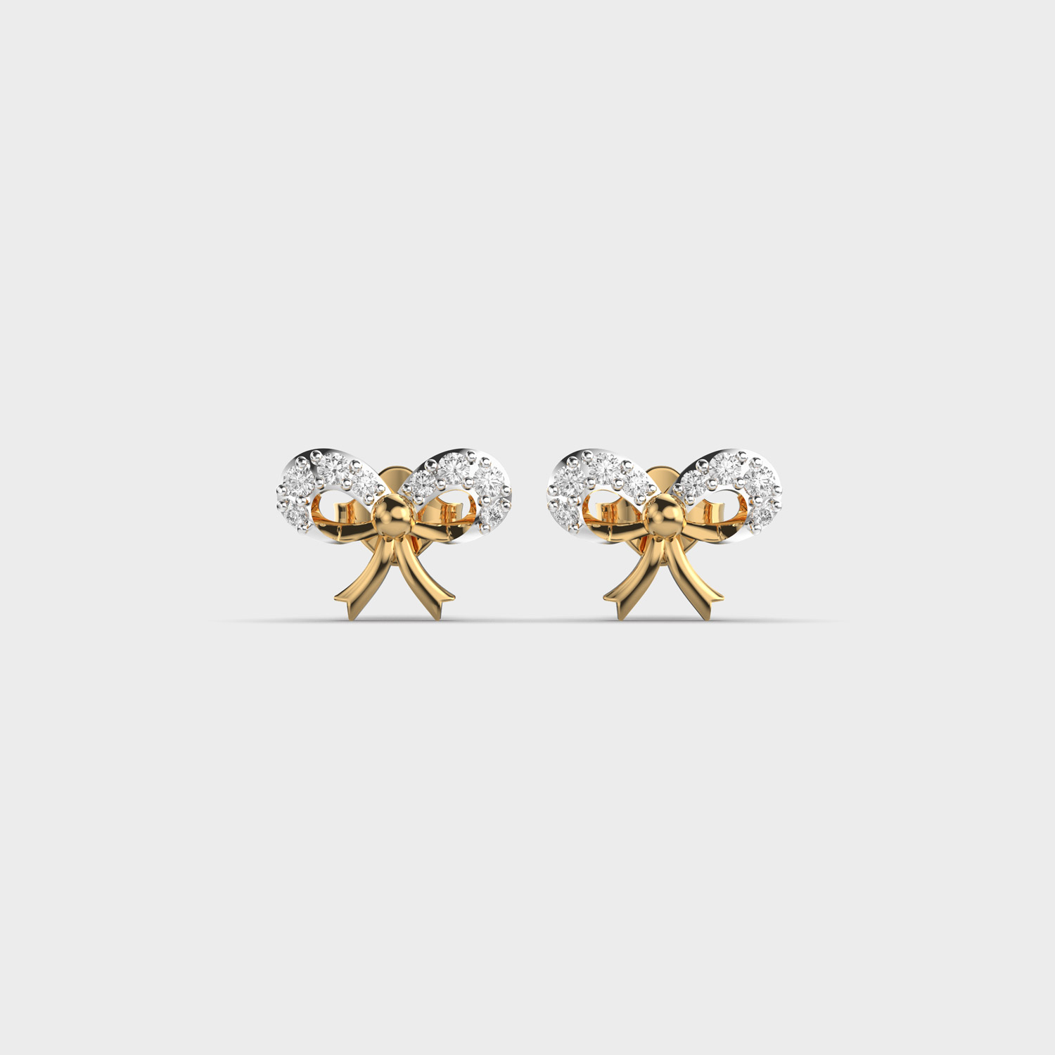 Roby Ribbon Diamond Ear Studs For Kids