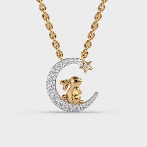 Crescent Moon Rabbit Necklace