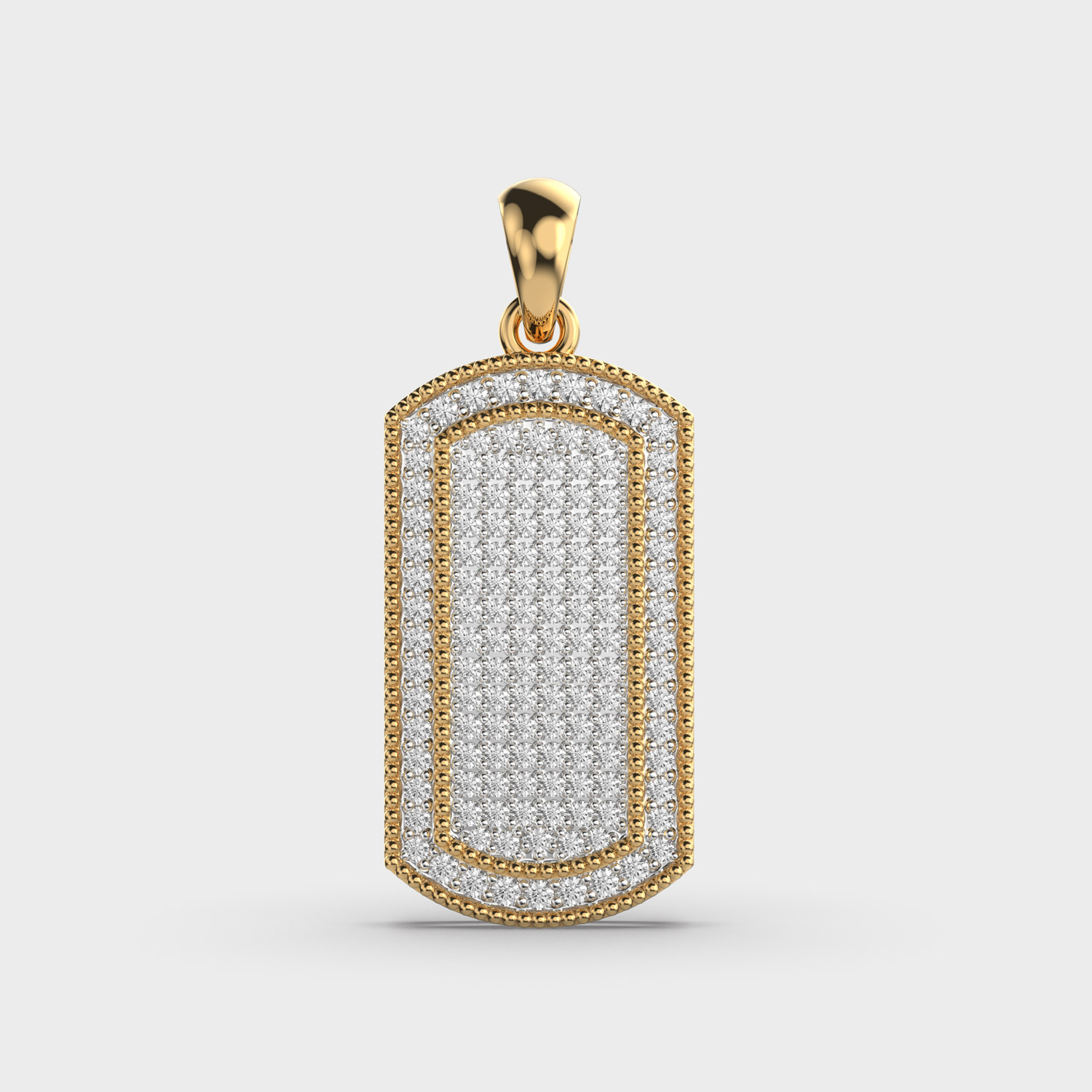 Rectangular Tag Diamond Pendant (Without Chain)